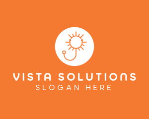 Orange Sunny Stethoscope logo design