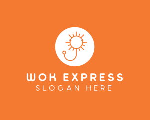 Orange Sunny Stethoscope logo design