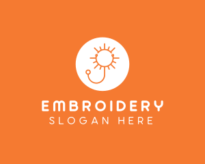 Orange Sunny Stethoscope logo design