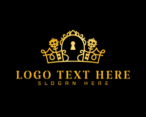 Queen - Royal Key Crown logo design