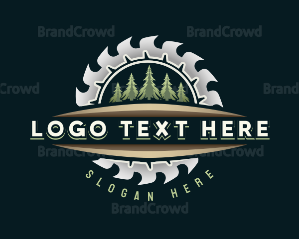 Forest Woodcutter Saw Logo