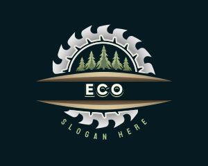 Forest Woodcutter Saw Logo