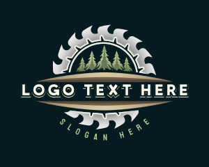 Saw - Forest Woodcutter Saw logo design