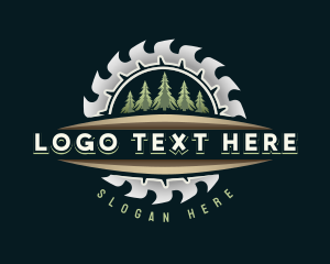 Forest Woodcutter Saw Logo