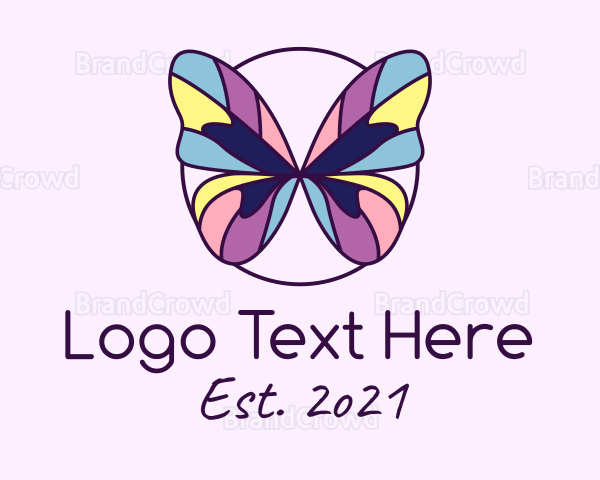 Multicolor Butterfly Mosaic Logo