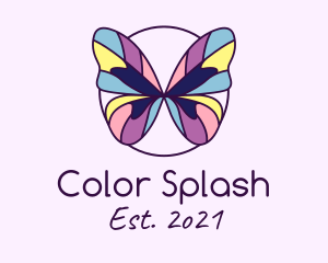 Multicolor Butterfly Mosaic logo design