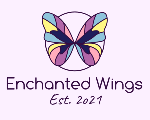 Multicolor Butterfly Mosaic logo design