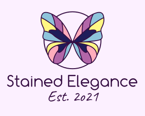 Multicolor Butterfly Mosaic logo design