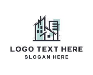 House Plan - City Building Architecture logo design