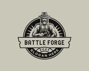 Blacksmith Forge Worker logo design