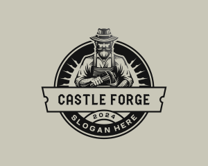 Blacksmith Forge Worker logo design