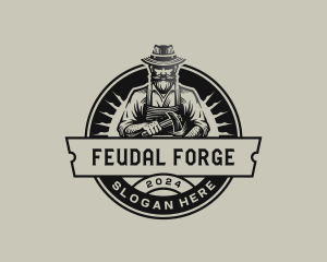 Blacksmith Forge Worker logo design