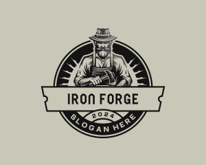 Blacksmith Forge Worker logo design