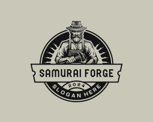 Blacksmith Forge Worker logo design