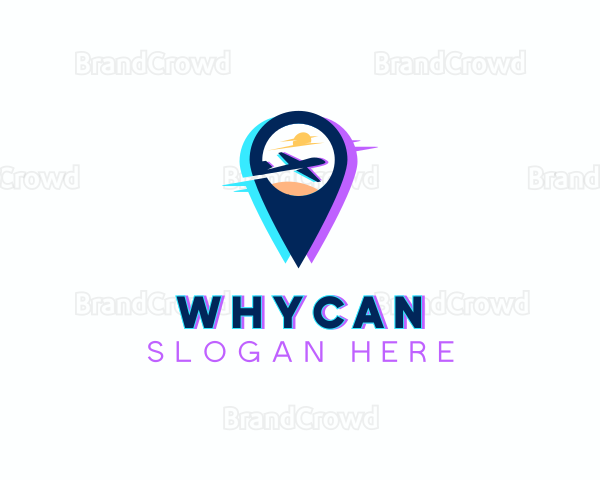 Airplane Travel Location Logo