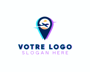 Airplane Travel Location Logo
