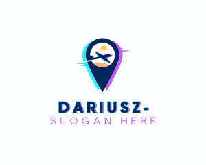 Airplane Travel Location Logo