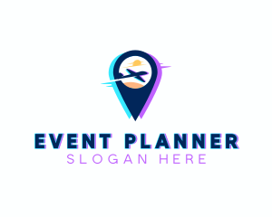 Airplane Travel Location Logo