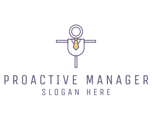 Manager - Minimalist Scarecrow Tie logo design