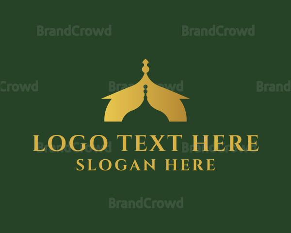 Gold Mosque Arabic Logo