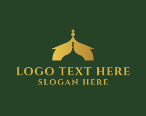 Islam - Gold Mosque Arabic logo design