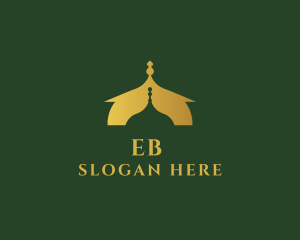 Gold Mosque Arabic Logo