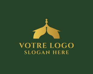 Gold Mosque Arabic Logo