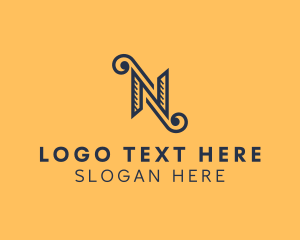 Make Up - Elegant Deco Jewelry Letter N logo design