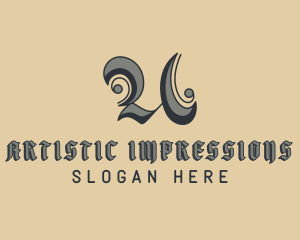 Tattoo Studio Letter U logo design