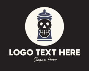 Skeleton - Skull Spray Paint logo design