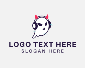 Disc Jockey - Headphone Ghost Gamer logo design