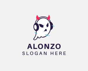 Headphone Ghost Gamer logo design