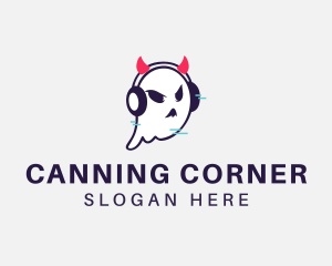 Headphone Ghost Gamer logo design