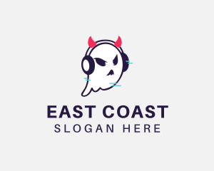 Headphone Ghost Gamer logo design