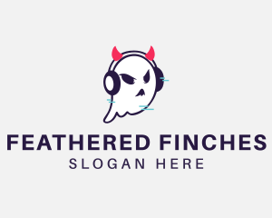 Headphone Ghost Gamer logo design