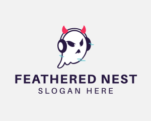 Headphone Ghost Gamer logo design