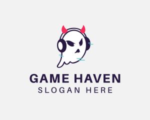 Gamer - Headphone Ghost Gamer logo design