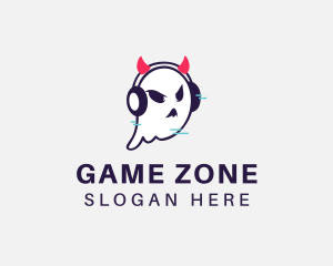 Headphone Ghost Gamer logo design