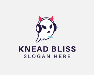 Headphone Ghost Gamer logo design