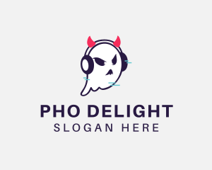 Headphone Ghost Gamer logo design