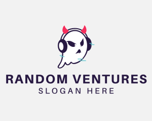 Headphone Ghost Gamer logo design