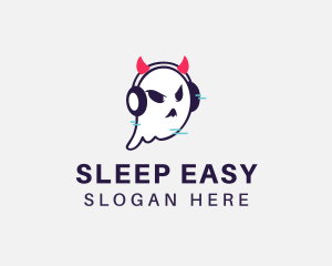 Headphone Ghost Gamer logo design