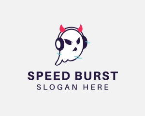 Headphone Ghost Gamer logo design