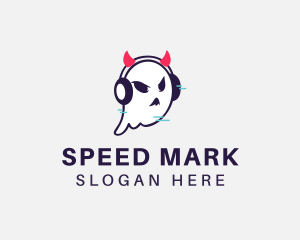 Headphone Ghost Gamer logo design