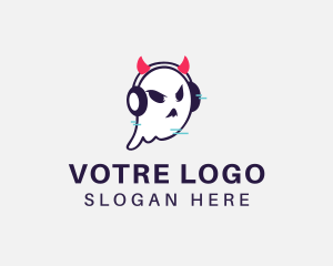 Headphone Ghost Gamer logo design