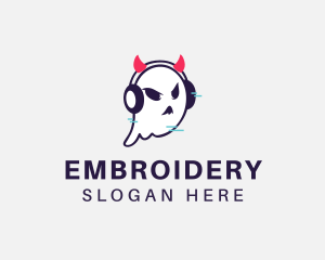 Headphone Ghost Gamer logo design