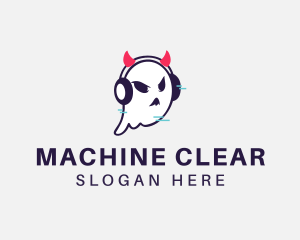 Headphone Ghost Gamer logo design