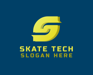 Ribbon Tech Letter S  logo design