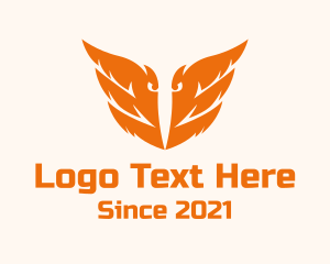 Online Game - Orange Owl Wings logo design