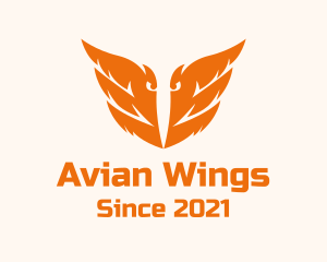 Orange Owl Wings logo design